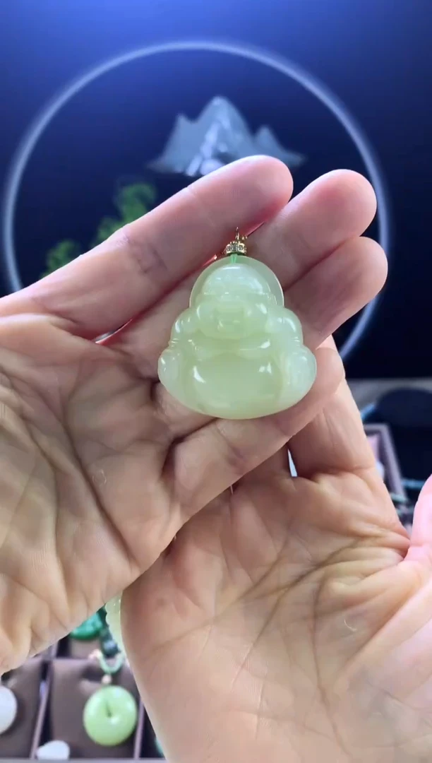 和田玉未镶嵌颈饰35mm吊坠