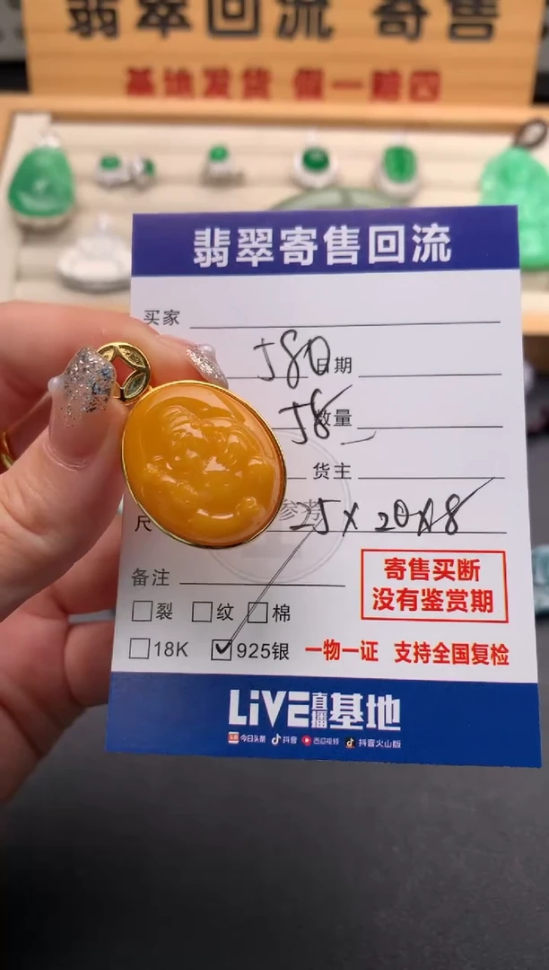蜜蜡颈饰银S925镶嵌10145732