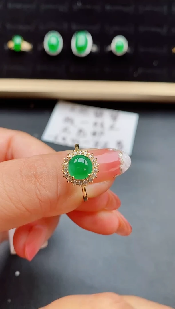 【闪购商品】翡翠戒指银S925镶嵌508008