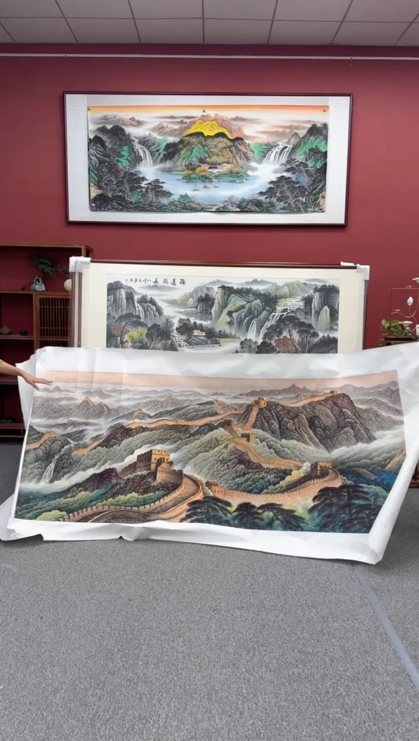 国画手绘 万里长城 280*124