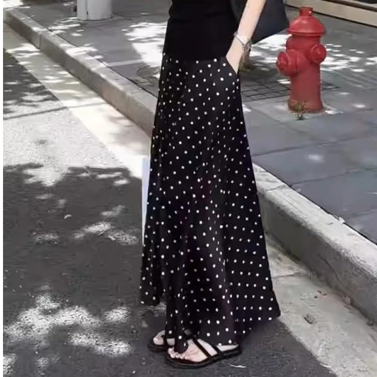 【运补8元】两个裙长百搭时尚薄款波点半身裙高腰通勤风气质裙