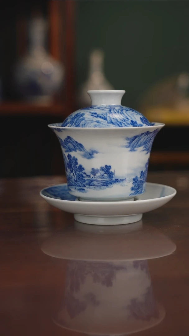 晓月窑青花高端茶具