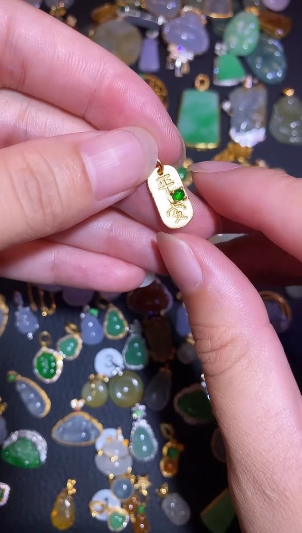 翡翠银S925镶嵌颈饰天然A货翡翠