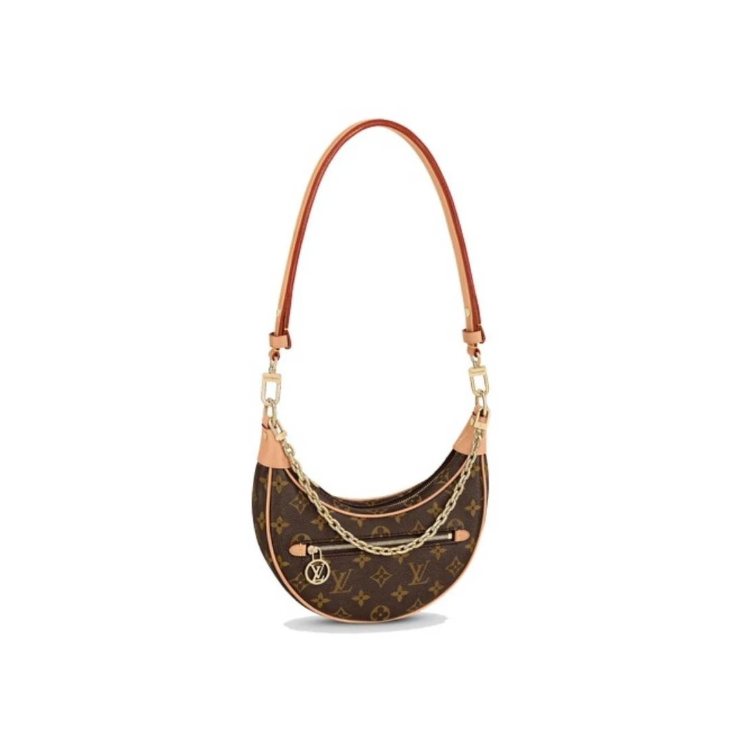 99新 LouisVuitton/路易威登 lv老花月亮包 芯片款