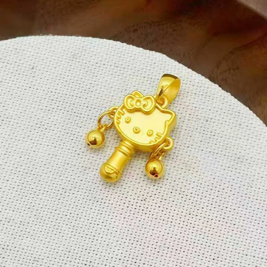 足金999 KT猫拨浪鼓吊坠 1.91