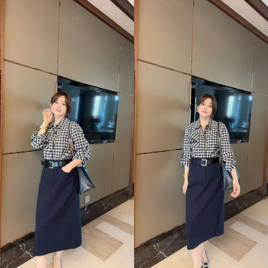 【轻复古连衣裙】复古格子连衣裙5725519（小码裙长约121cm）