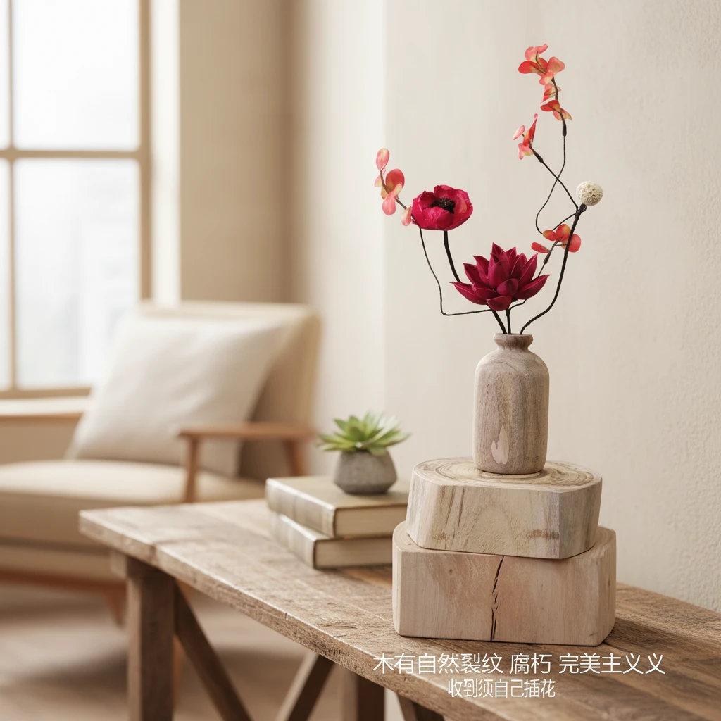 实木家居装饰客厅玄关莲蓬手工永生花新中式宋氏美学奶瓶花瓶摆件