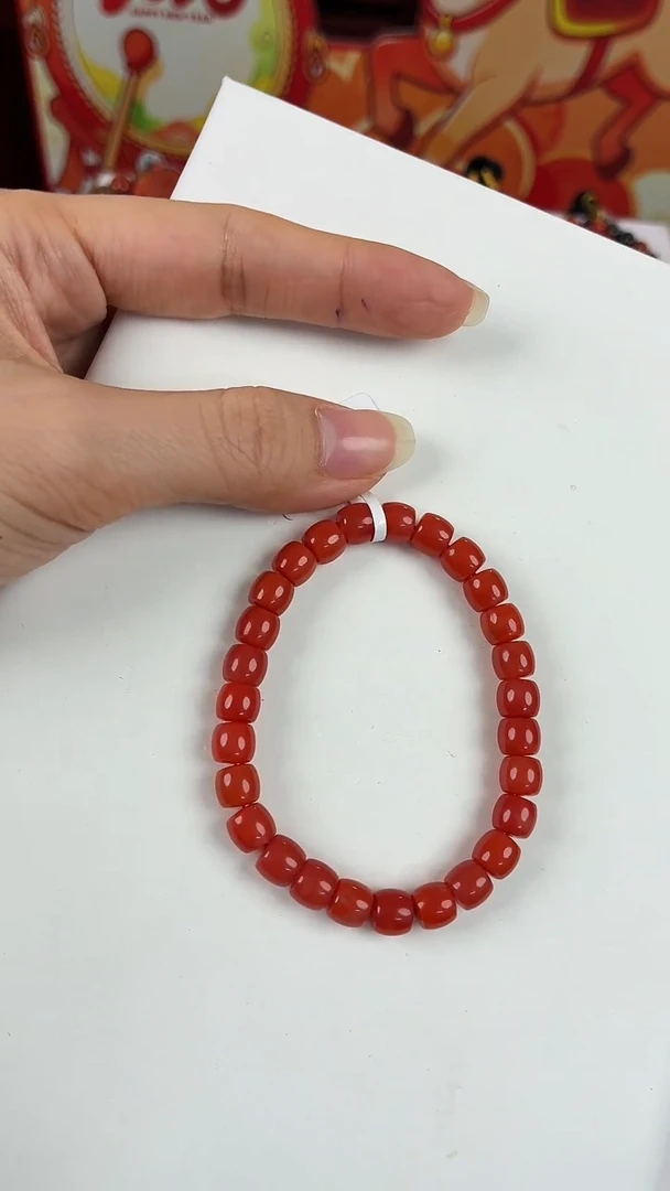 未镶嵌瓦西直切手串7mm南红玛瑙（一个/条）