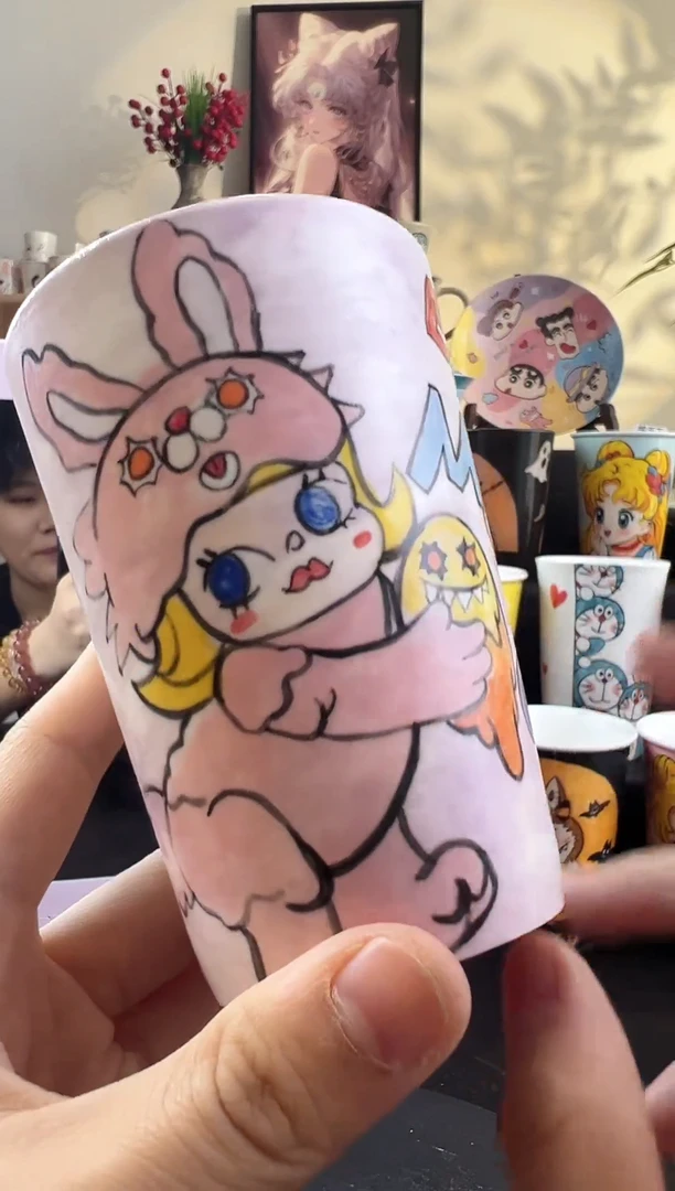 【闪购商品】摆件手工手绘陶瓷小杯杯