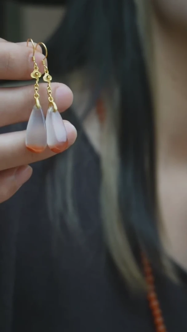 【闪购商品】南红玛瑙耳饰未镶嵌N43