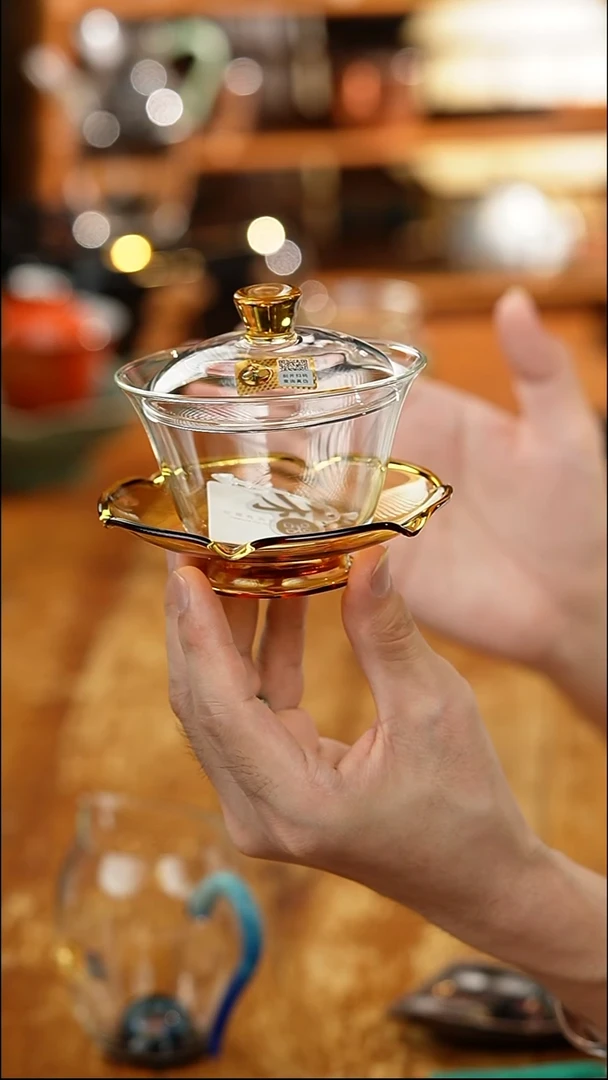 禾器/荷叶盖碗/浅黄色/定制版