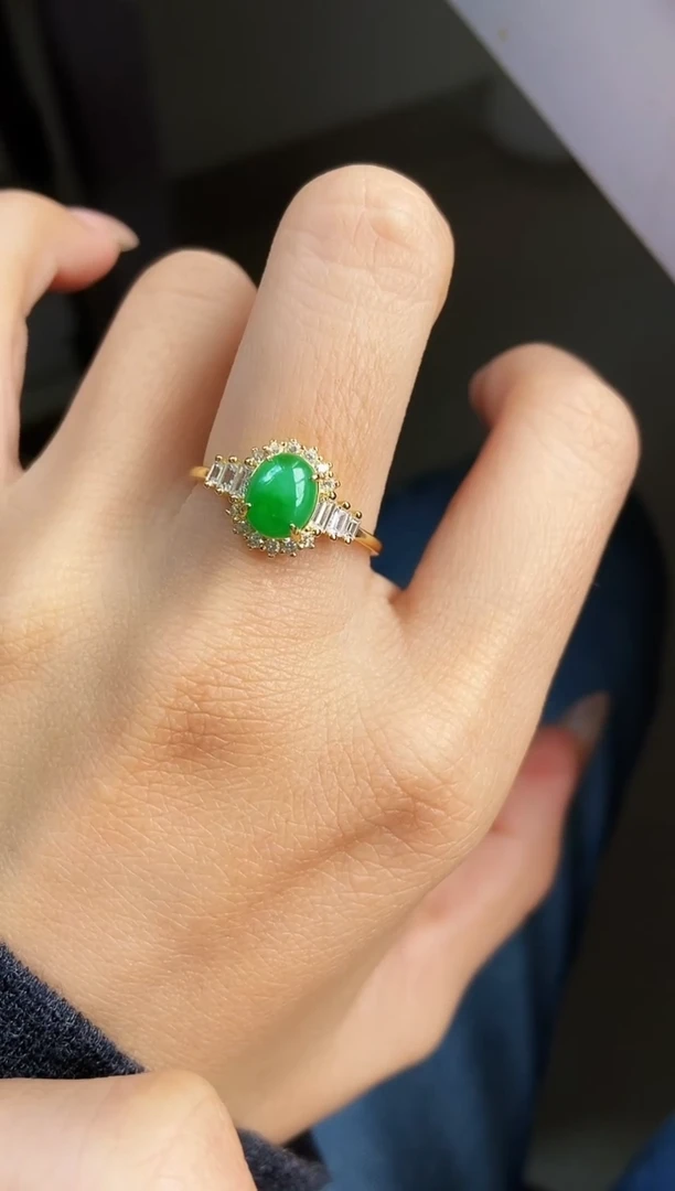 银S925镶嵌戒指翡翠12