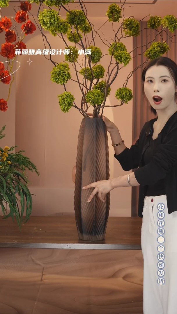 琉璃手工艺品：图片款花+花瓶