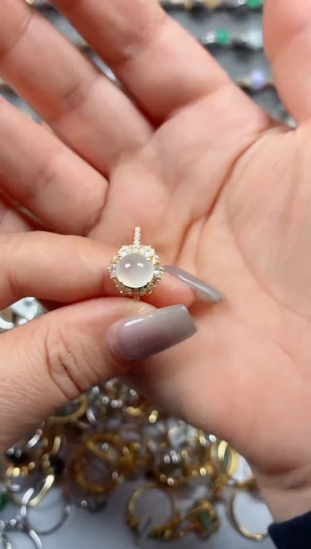 银S925镶嵌戒指翡翠.