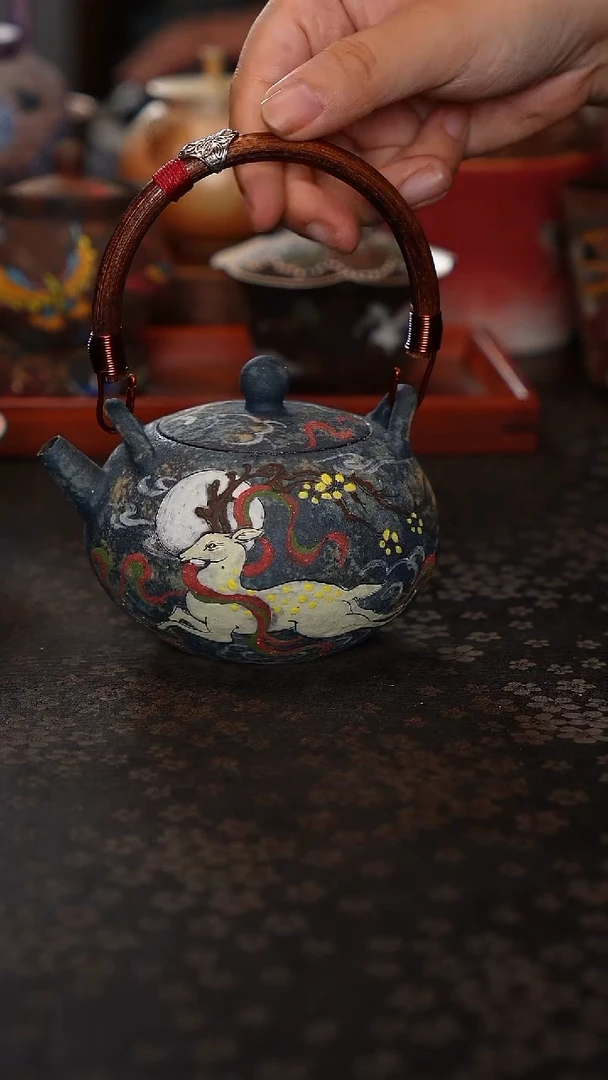 季**了岩矿彩全手工茶器