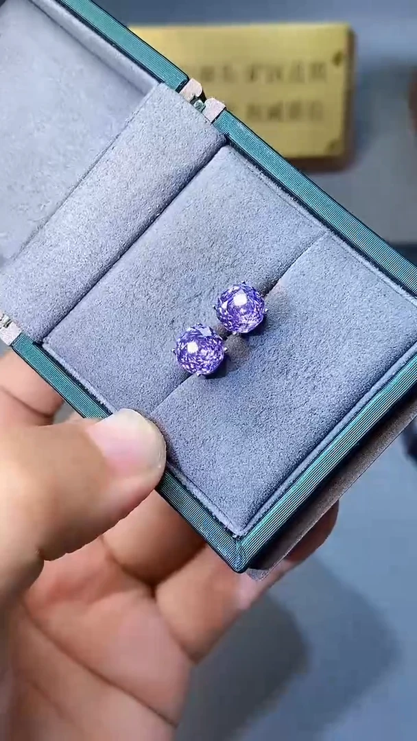 【闪购商品】紫晶耳饰银S925镶嵌65354