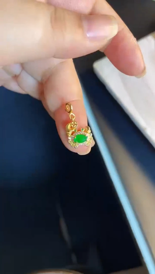 吊坠(不含链)银S925镶嵌翡翠1