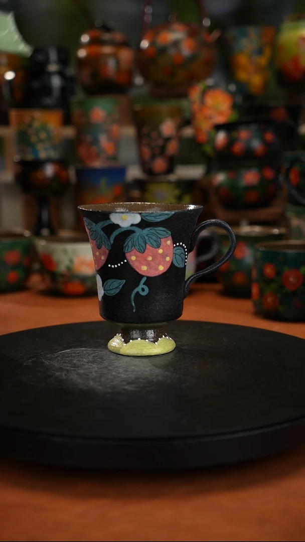 紫砂油画釉下彩手绘