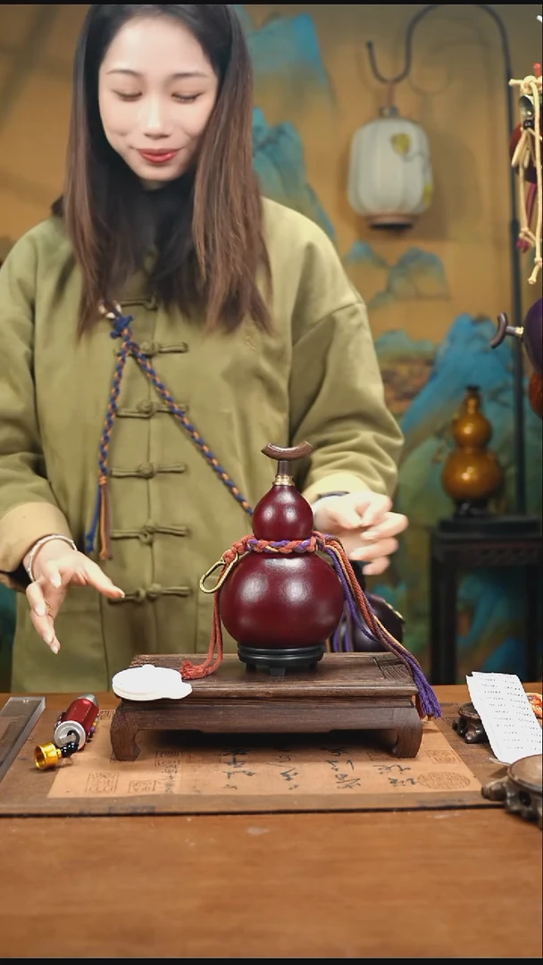 YX077简约大漆款天然酒葫芦（一物一拍）