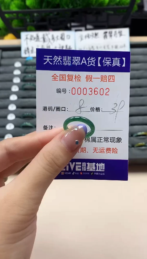 未镶嵌戒指翡翠天然  3602
