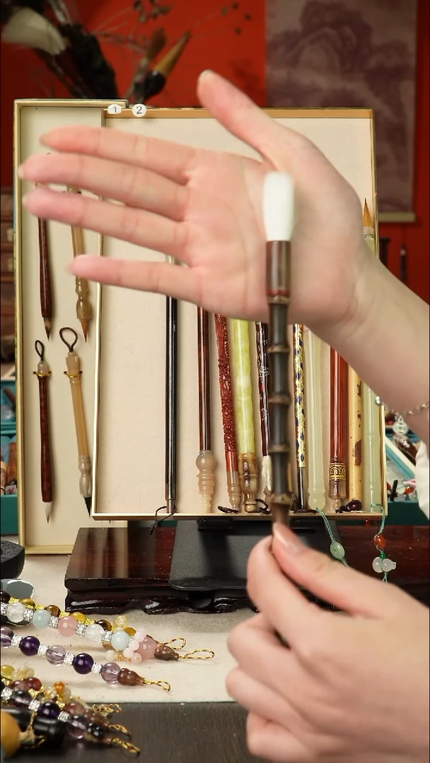 63号孤品高货毛笔链接 清水试笔 蘸墨不退