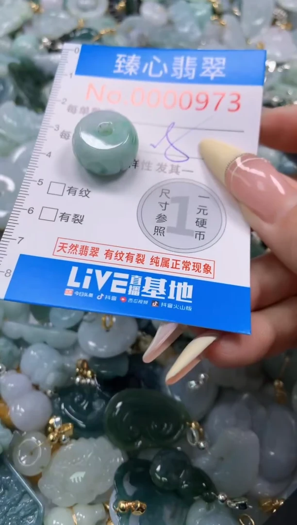 翡翠未镶嵌颈饰含绳000973