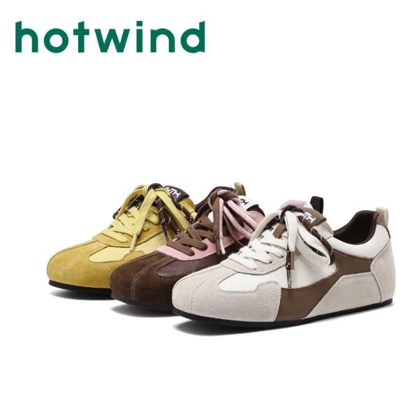 Hotwind/热风2025秋季新款德训鞋平底潮流舒适女鞋板鞋
