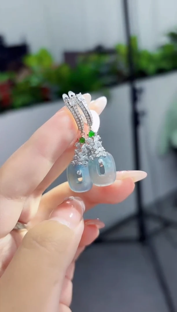 【闪购商品】翡翠耳饰银S925镶嵌多样性发其一