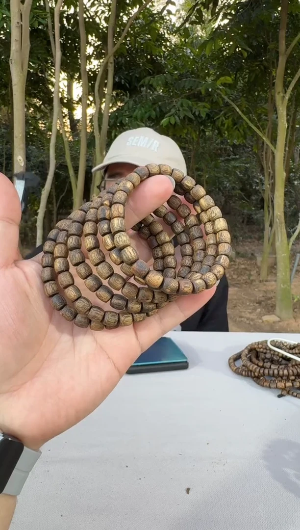 【闪购商品】沉香沉香碎屑惠州料直纹鼓珠0.7*4 多样性发一