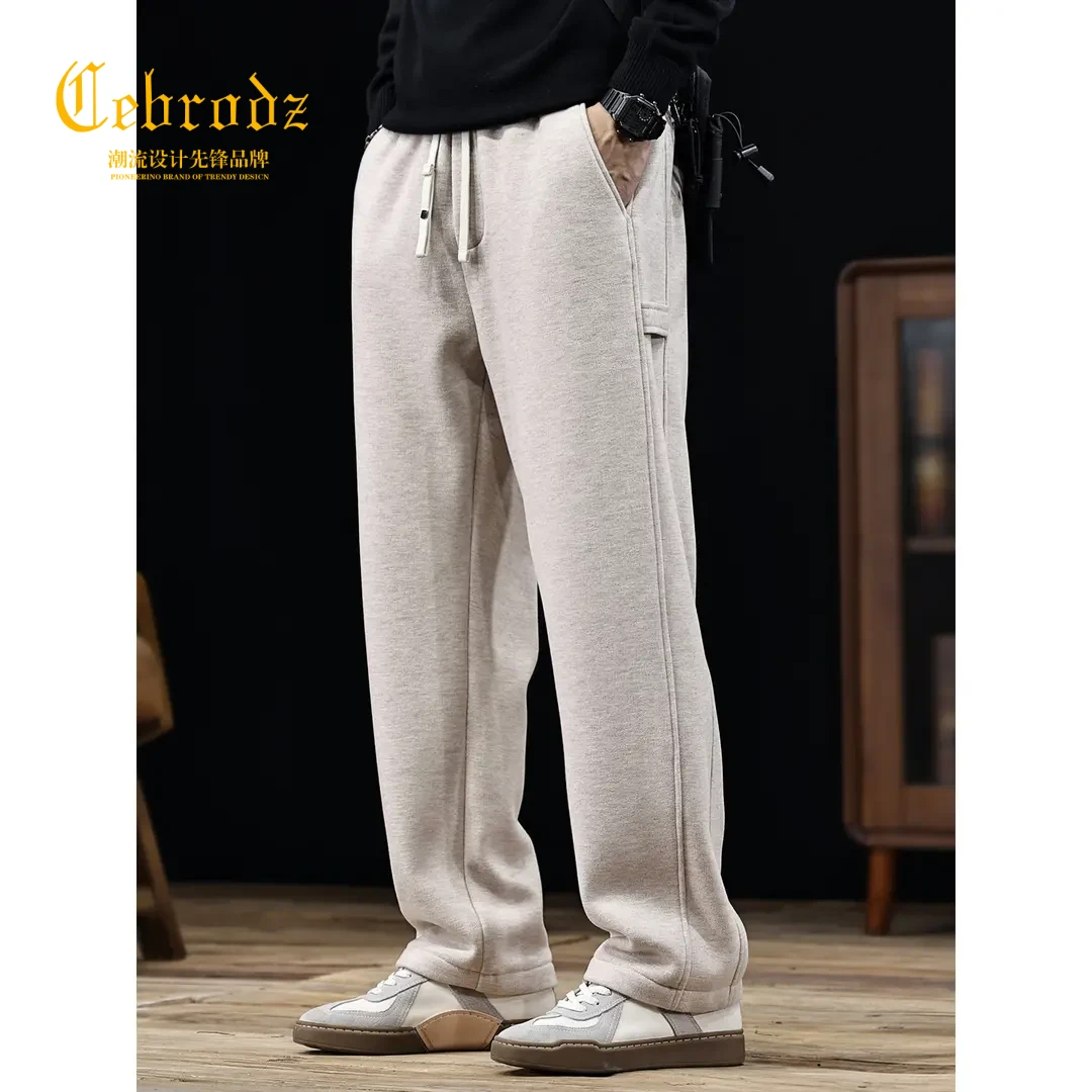 法国Cebrodz运动裤男宽松大码休闲长裤卫裤潮牌直筒百搭阔腿秋