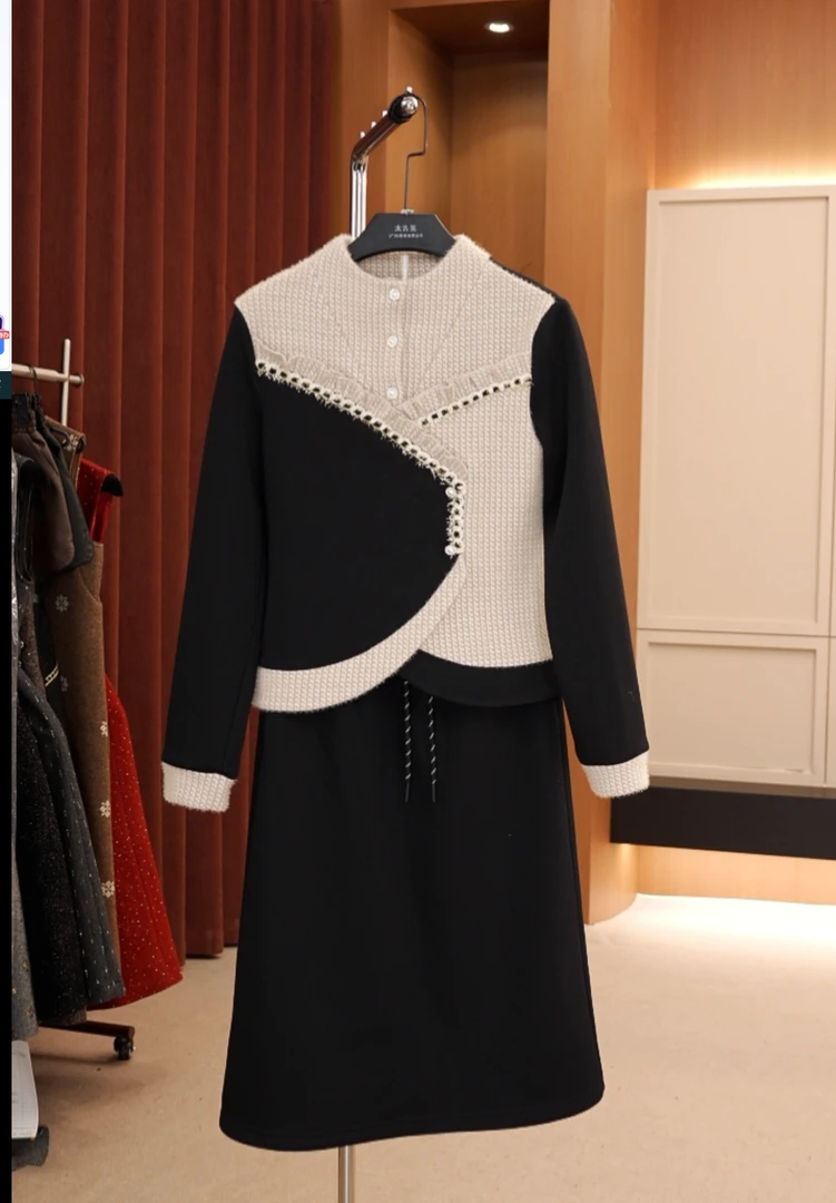 【宠粉价】秋冬加绒时尚新中式设计款气质休闲卫衣长裙NH-TZ0030