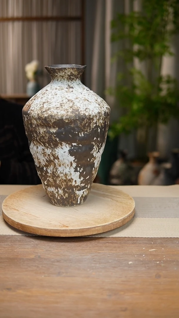 【闪购商品】陶瓷花器诧寂黑高脚