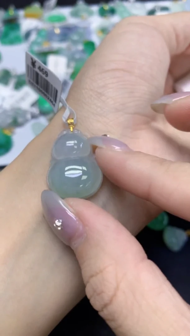 颈饰18K金镶嵌翡翠天然缅甸翡翠A货百元以上9元证书费自理