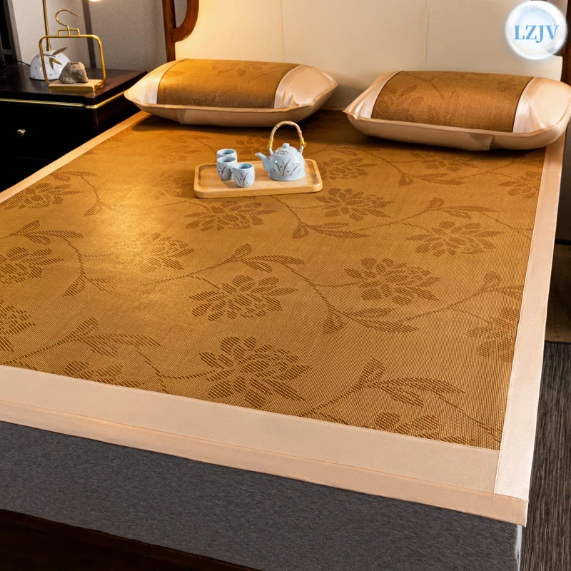 LZJV加厚凉席夏季藤席冰丝席子可折叠草席竹席夏天学生宿舍单人