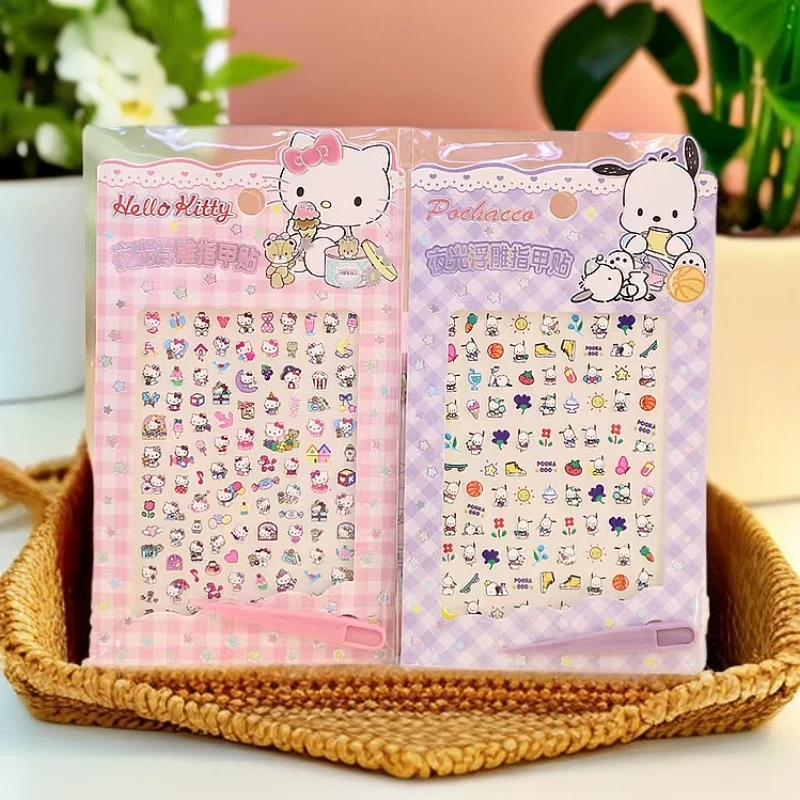 儿童卡通创意5d夜光浮雕指甲贴公主幼儿园奖励防水纹身贴库洛米