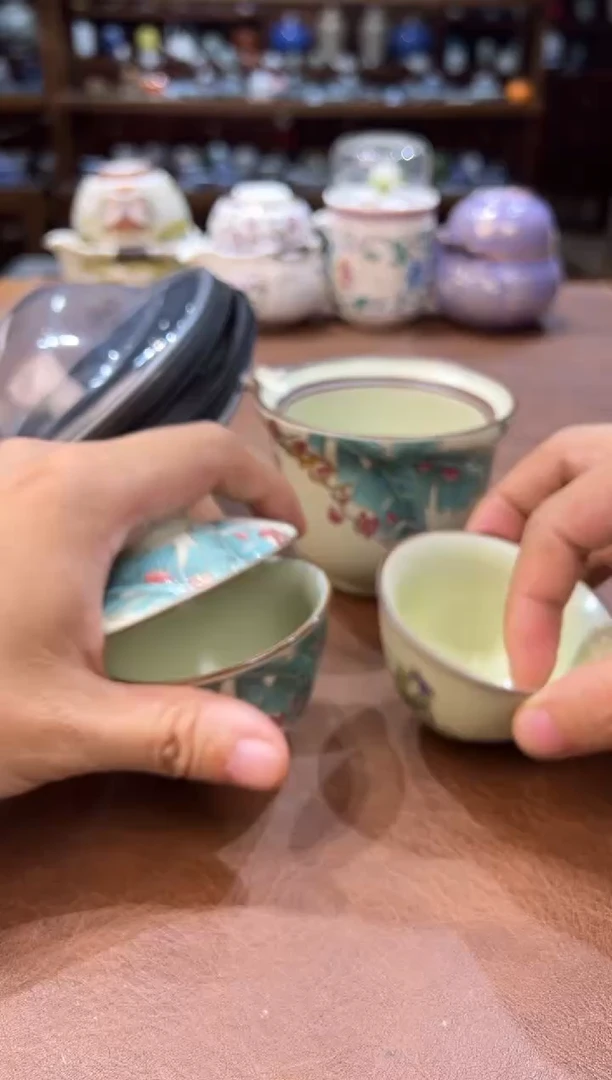 真的很便宜超好看会开片的旅行茶具