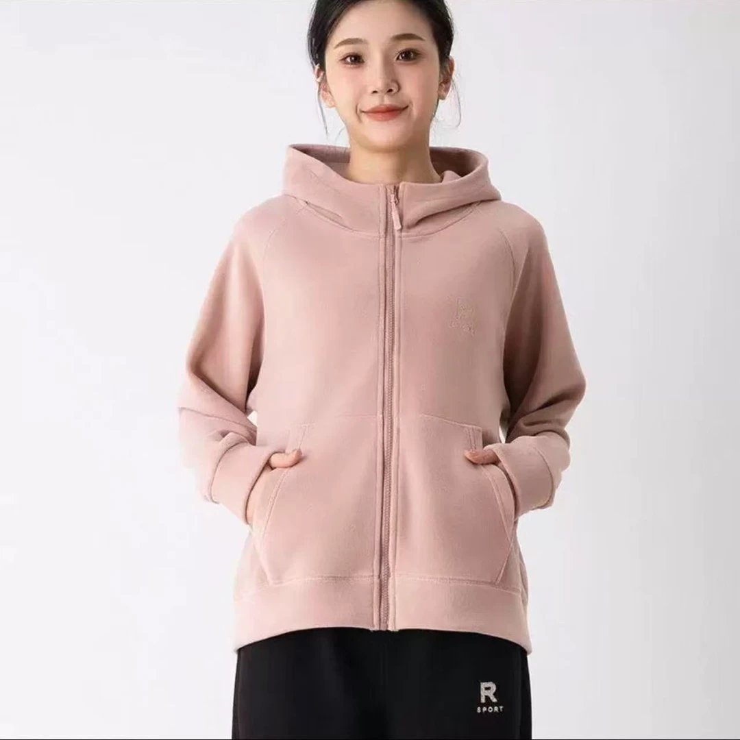 9016-男女士50-H33（粉色）防风连帽夹克