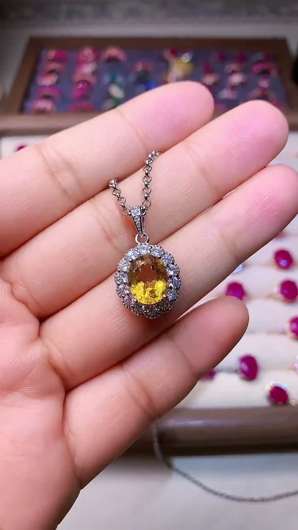【闪购商品】黄晶颈饰银S925镶嵌000000