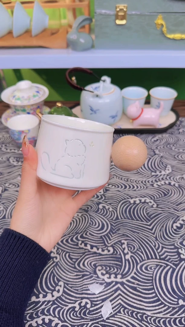 【闪购商品】小猫咪白瓷咖啡杯