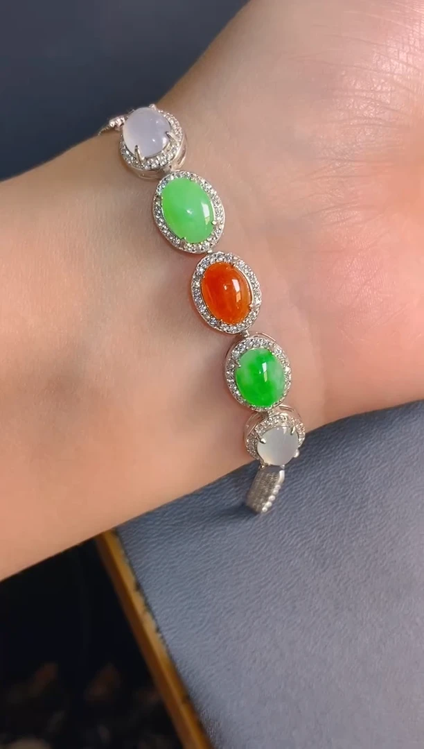 【闪购商品】翡翠耳饰银S925镶嵌天然A货翡翠1