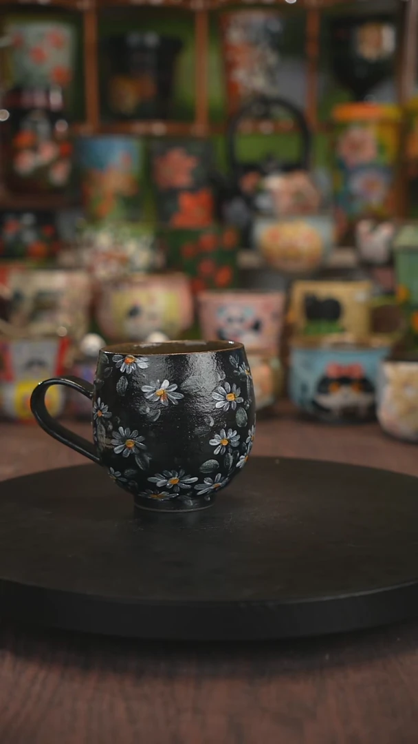 紫砂油画手绘釉下彩