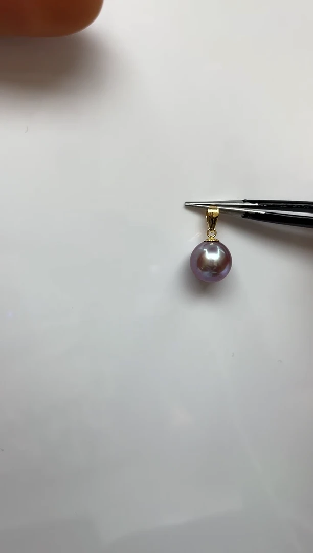 颈饰18K金镶嵌淡水珍珠8-9