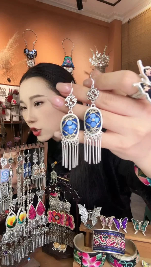 刺绣纯手工民族风耳环