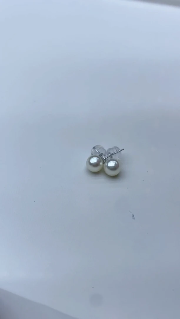 【闪购商品】海水珍珠耳饰18K金镶嵌6-7mm
