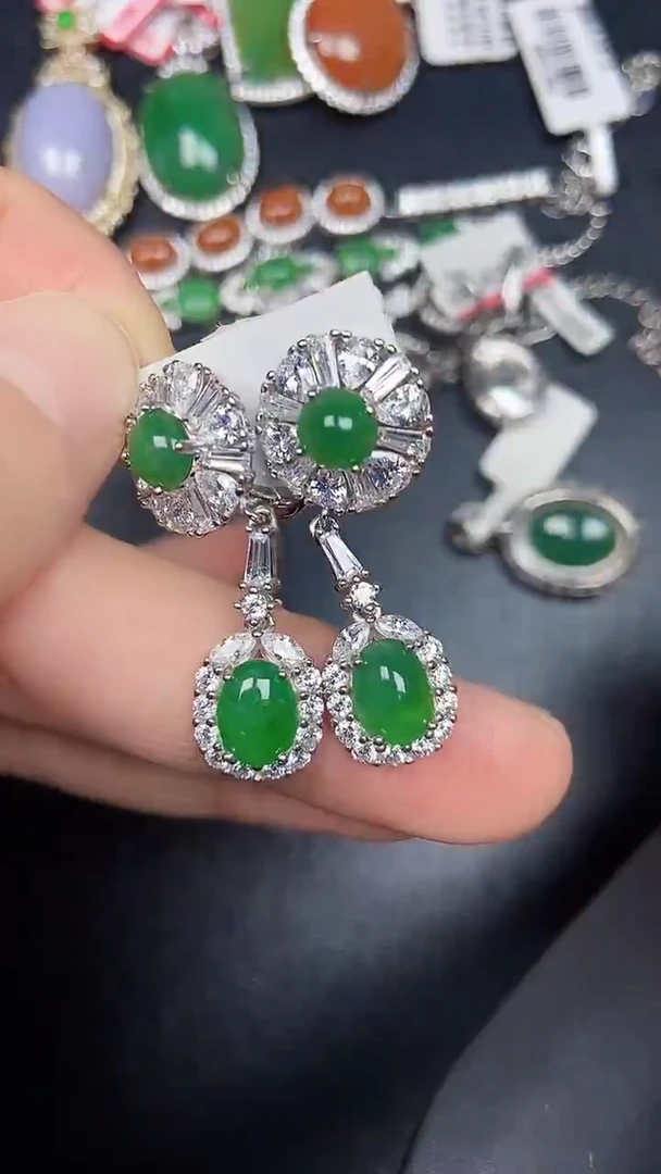 银S925镶嵌戒指翡翠3720