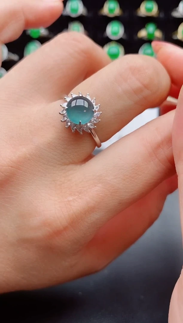 【闪购商品】翡翠戒指银S925镶嵌50800