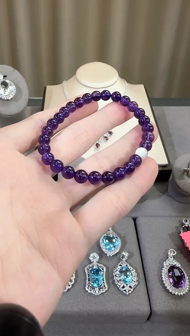 未镶嵌手串紫晶6mm紫水晶手串