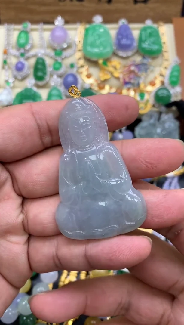 翡翠18K金镶嵌颈饰142-中国好珍宝