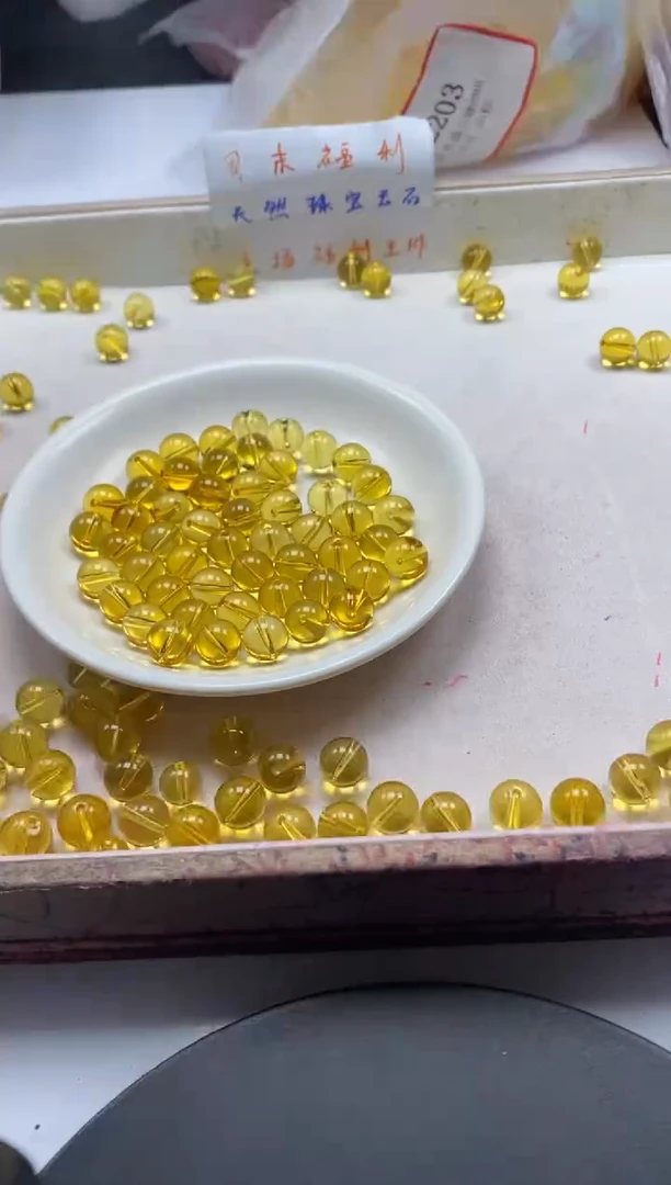 未镶嵌颈饰水晶W125净体黄水晶10mm*10颗