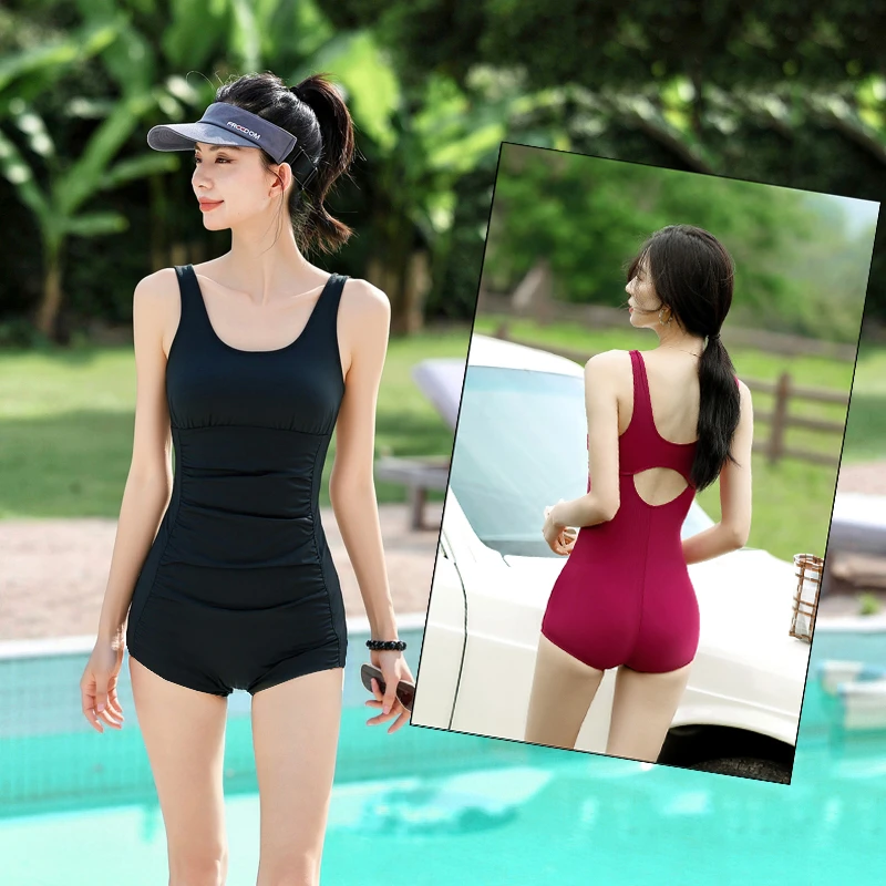 女式遮肉泳衣2025新款成人连体平角高颜值保守好看高端大码胖mm